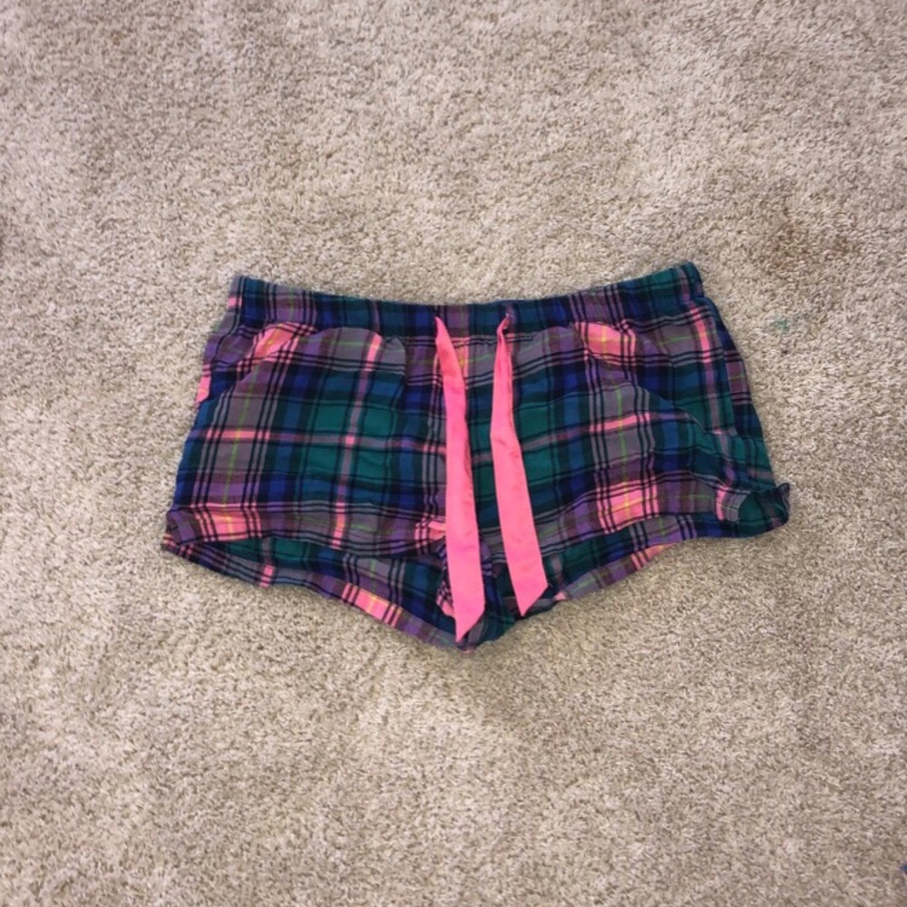 Flannel pajama shorts